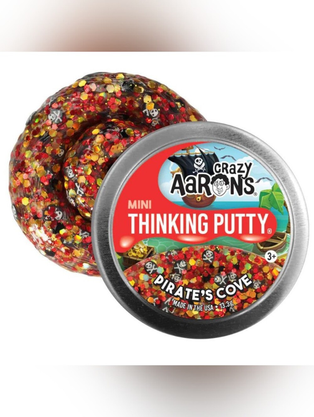 Crazy Aaron's Mini Thinking Putty - Pirate's Cove (Red, Yellow, Black)